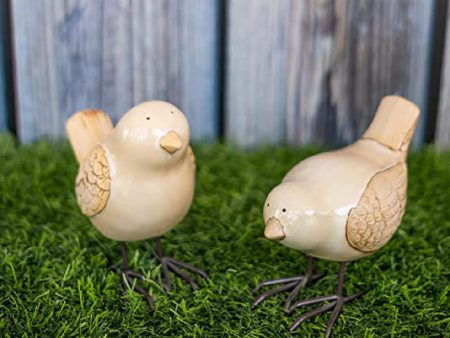 Pigeon Ceramic Miniature Figurines | Set Of 2 | 5 x 3 x 5 inches For Cheap