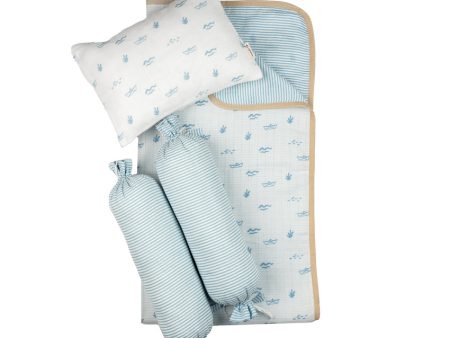 Cute Boat Mini Crib Cot Set | Pack of 4 | 27 x 27 inches For Discount