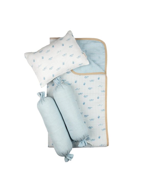 Cute Boat Mini Crib Cot Set | Pack of 4 | 27 x 27 inches For Discount