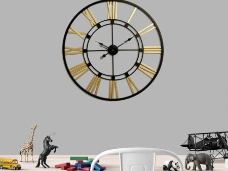 Black & Gold Classic Roman Large Wall Clock | 24 x 3 x 24  inches Sale