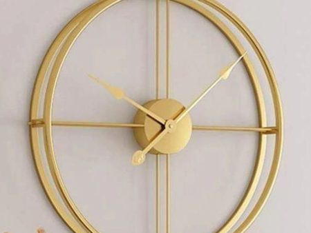 Gold Round Metal Wall Clock | 24 x 3 x 24  inches Sale