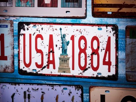 Usa 1884 Number Plates Wall Sign | 6 x 1 x 12 inches For Cheap