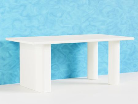 Spacious White Santorini Dining Table | 79 x 39 x 30 inches Cheap