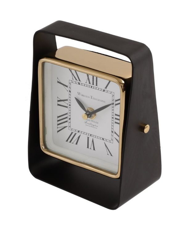 Vista Sleek Aluminium Black Table Clock | 5 x 3 x 7 inches For Cheap