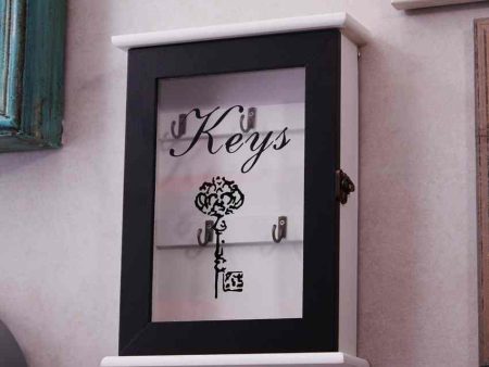 Keys 5 Hooks Key Box Wall Hanging |Black|  8 x 2 x 11 inches For Cheap