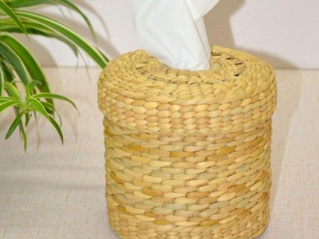 Rustic Beige Kauna Round Tissue Box | 5 x 5 inches Cheap