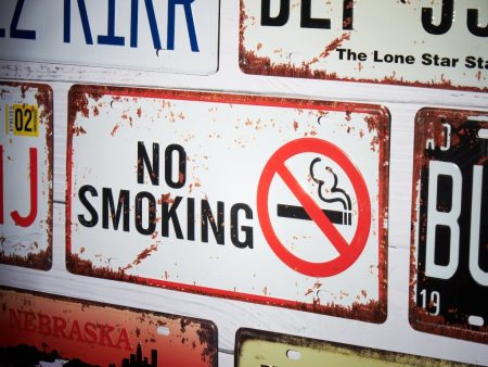 No Smoking White Number Plates Wall Sign | 6 x 1 x 12 inches Online Hot Sale