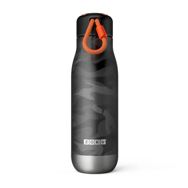 Zoku Black Camo Classic Stainless Steel Vaccum Insulated Water Bottle | 3 x 3 x 9 inches Online Sale