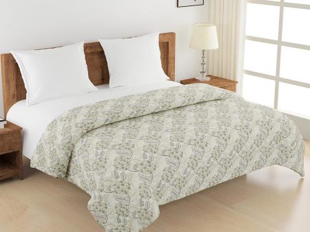 Veda Floral Cotton Double Bed Size Quilt | 100 x 90 inches For Discount