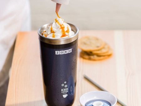 Zoku Grey Iced Coffee Stainless Steel Maker with Straw | 4 x 8 inches Online Sale