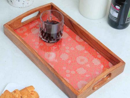 Rustic Sophistication Handcrafted Wooden Serving Tray | 14 x 8 inches Supply