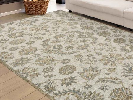 Classic Design Ivory Shade Wool Area Rug | 10 x 8 Feet Online now