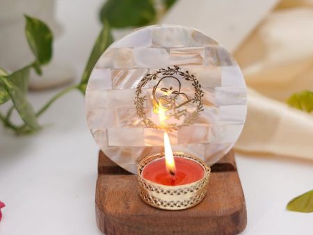 GURU JEE Tea Light Holder Pearl with Wood Online