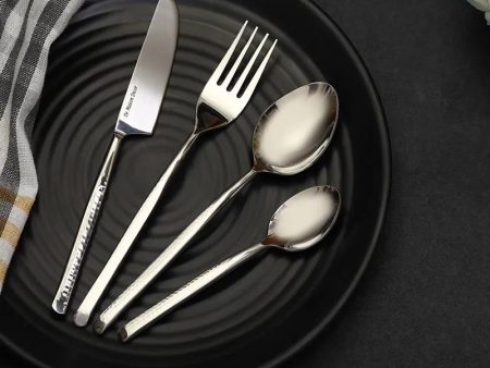 Artisan Dot Hammered Cutlery | Set Of 4 | Multiple Colors Supply