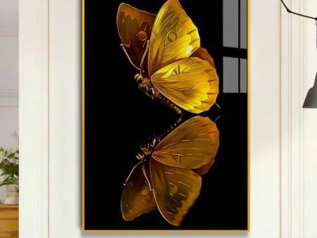 Beautiful Golden Butterfly Canvas Wall Painting Online