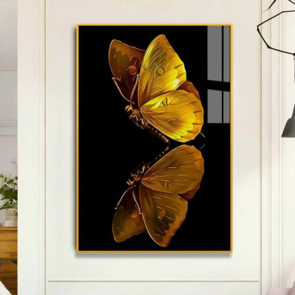 Beautiful Golden Butterfly Canvas Wall Painting Online