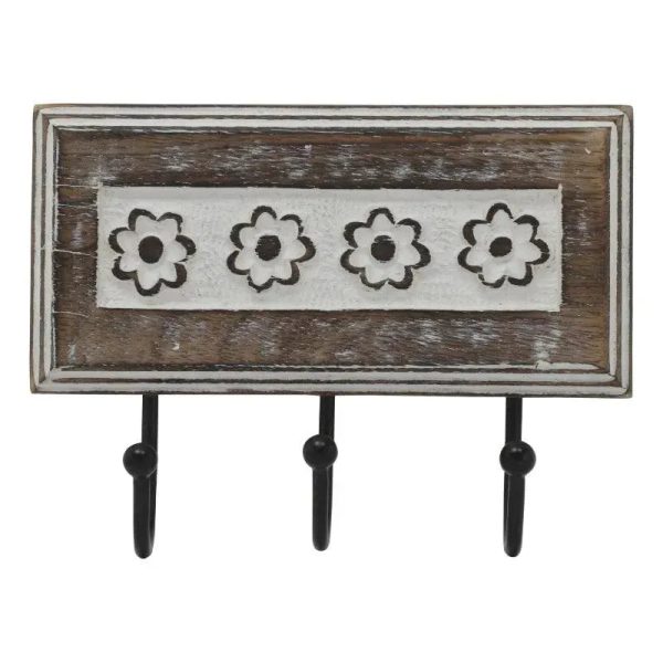 Floral 3 Hooks Key Holder Hot on Sale