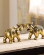 Chic Ornate Resin Elephant Figurines | Set of 2 | 2 x 3 x 5 inches on Sale