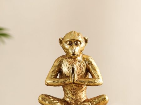 Playful Resin Meditating Monkey Figurine | 4 x 6 x 7 inches Online Hot Sale