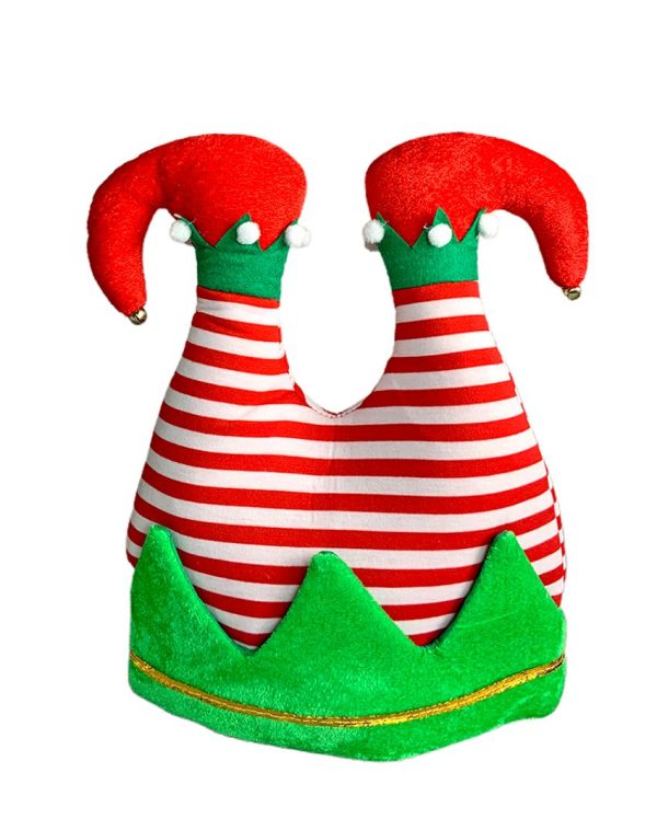 3D Inverted Elf Legs Plush Christmas Party Hat | 12 x 14 inches Online Hot Sale