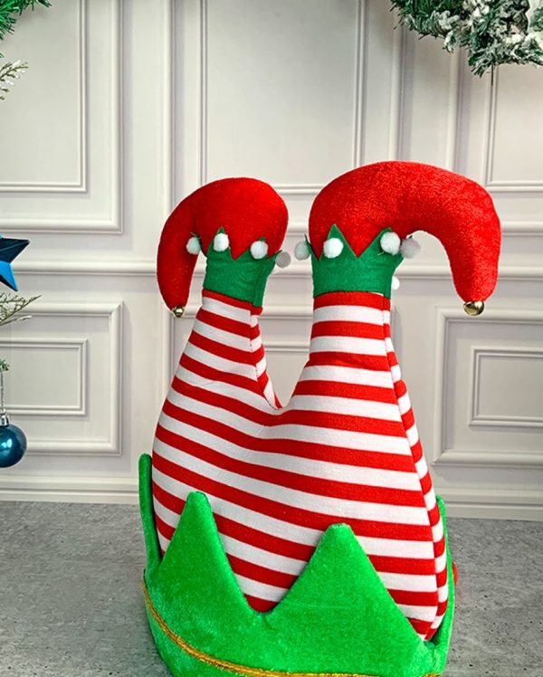 3D Inverted Elf Legs Plush Christmas Party Hat | 12 x 14 inches Online Hot Sale