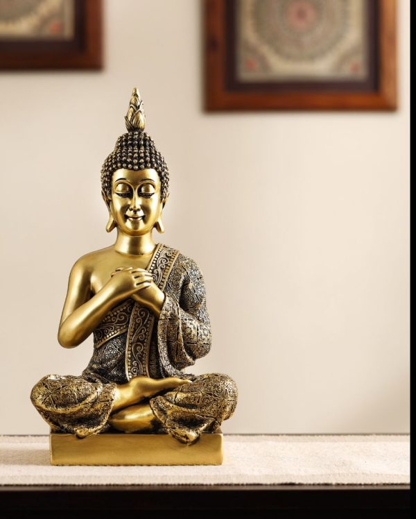 Joyful Sitting Buddha Figurine | 5 x 7 x 12 inches Cheap