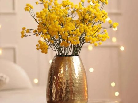 Metallic Golden Vase in Hammered Finish Cheap