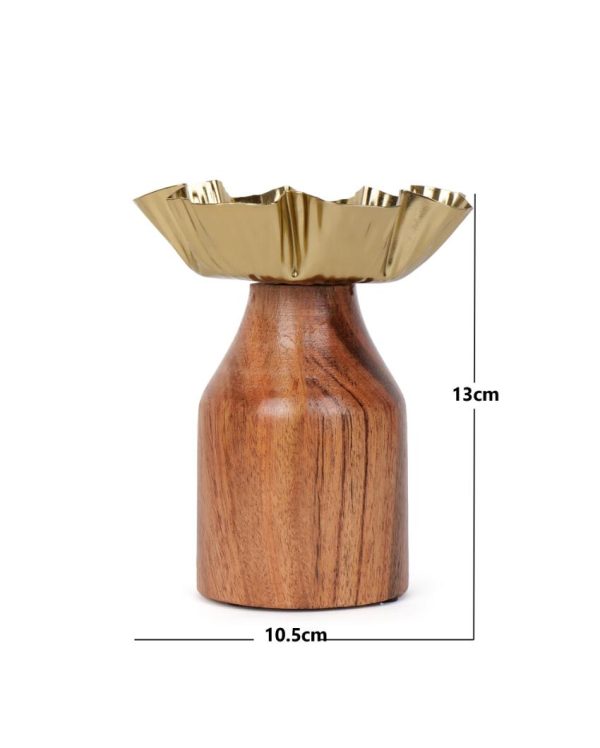 Classy Wood with Wax Candle Stand | 4 x 5 inches Online Hot Sale