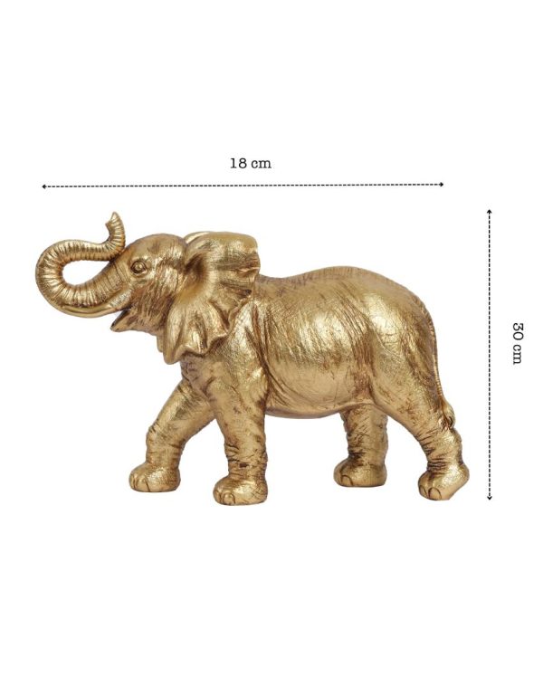 Captivating Golden Elephant Figurine | 4 x 7 x 12 inches Hot on Sale