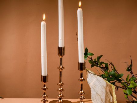 Radiance Metal Pillar Candle Stands | Set Of 3 Discount