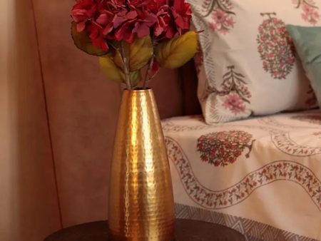 Golden Hammered Finish Vase Fashion