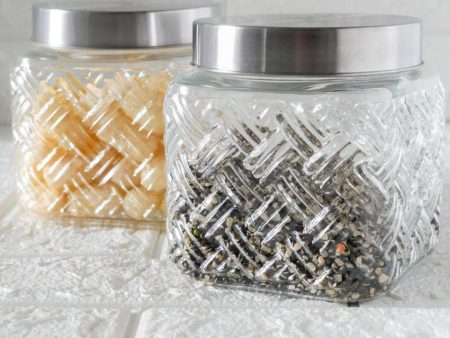 Crisp and Clean Square Glass Storage Jars | 650ml | 5 x 5 inches on Sale