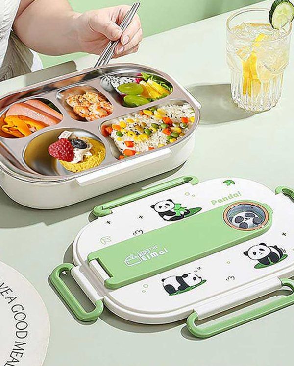 2D Panda Stainless Steel Lunch Box Set With Insulated Matching Lunch Bag For Kids & Adults | 1500 ml Hot on Sale