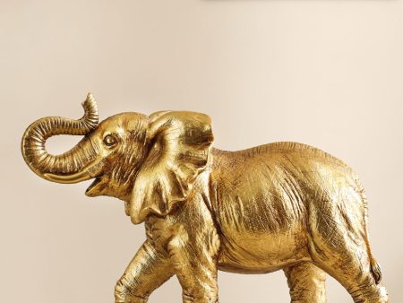 Captivating Golden Elephant Figurine | 4 x 7 x 12 inches Hot on Sale