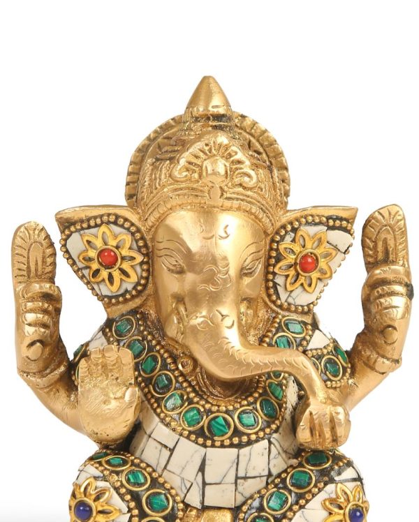 Ganesha In White Stone Showpiece For Cheap