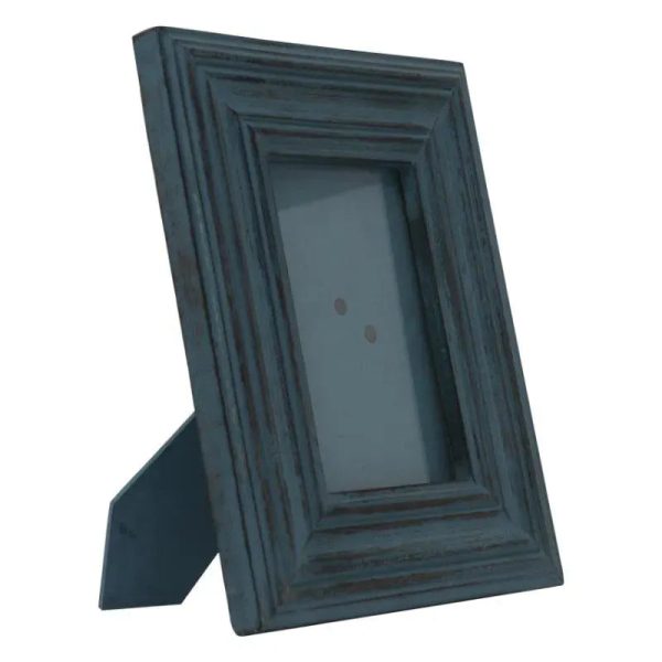 Blue Photo Frame in Burnt Finish For Sale