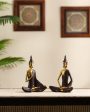 Golden Resin Buddha Showpieces | Set of 2 | 3 x 6 x 7 inches For Cheap