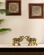 Chic Ornate Resin Elephant Figurines | Set of 2 | 2 x 3 x 5 inches on Sale