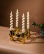 Iria Gold Metal Candle Stand With Glass Centre Online now