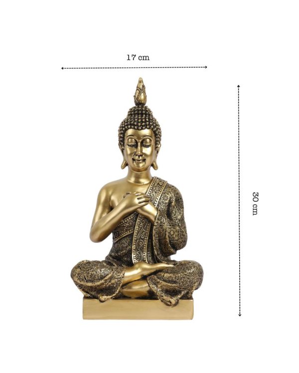 Joyful Sitting Buddha Figurine | 5 x 7 x 12 inches Cheap