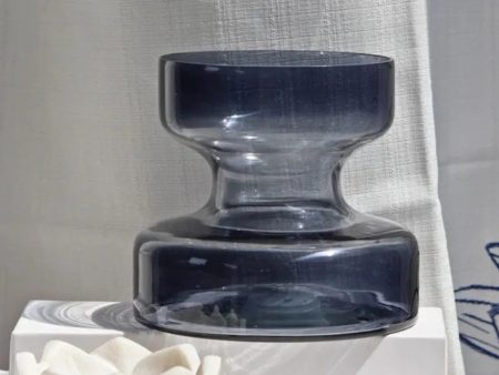 Slate Grey Glass Vase | Single For Sale