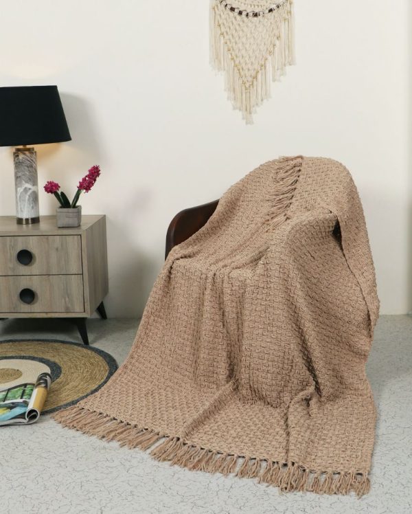 Chenille Throw with Fringed Edges | 50 x 60 inches Supply