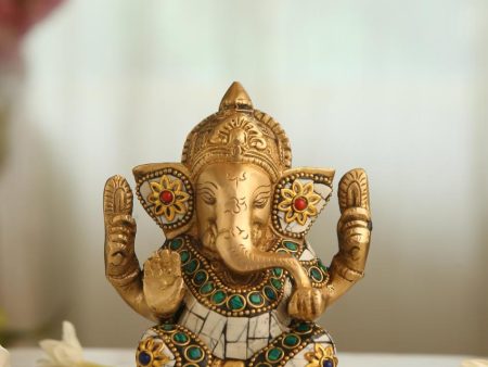 Ganesha In White Stone Showpiece For Cheap