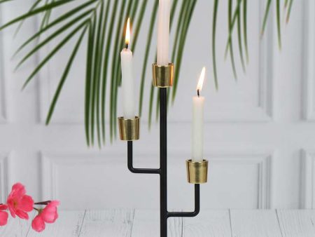 Mystique Black Elegant Triple Candle Holder | 4 x 10 inches Hot on Sale