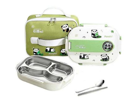 2D Panda Stainless Steel Lunch Box Set With Insulated Matching Lunch Bag For Kids & Adults | 1000 ml Online Hot Sale