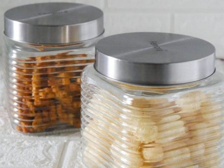 Chic Square Glass Storage Jars | 650ml | 5 x 5 inches For Cheap