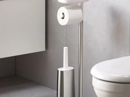 Free Standing Toilet Paper & Steel Brush Holder Online Sale