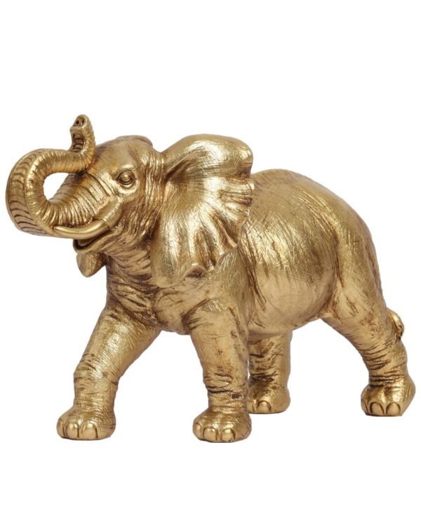 Captivating Golden Elephant Figurine | 4 x 7 x 12 inches Hot on Sale