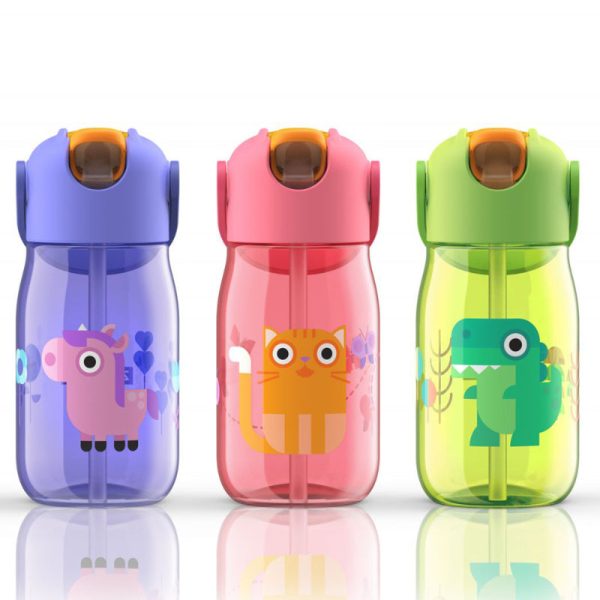 Zoku Purple Kids Flip Straw Bottle with Straw & Carrying Cord | 415ml Hot on Sale