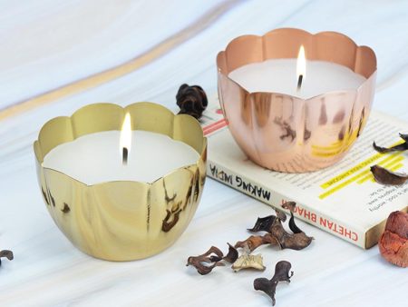 Blushing Petals Aroma Metal Candle Jar Set | Pack of 2 | 10.2 x 7.6 cm   4 x 3 inches Online now